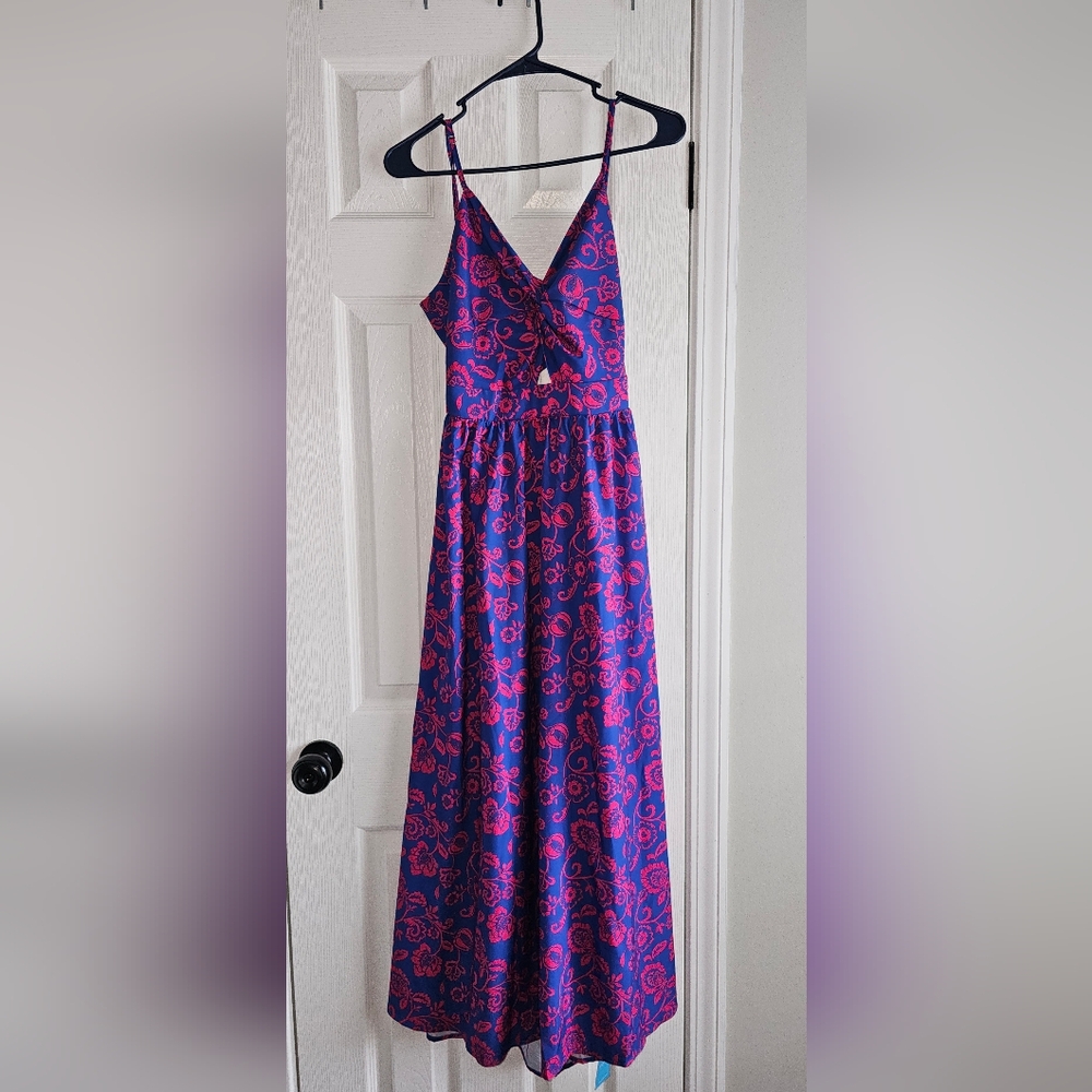 Cupshe Pink and Blue Floral Dress